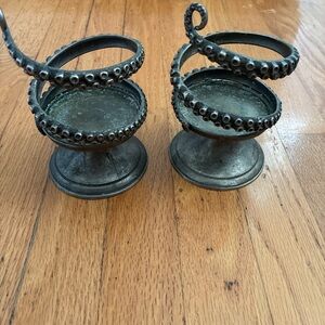 Perry Gargano brass candle holders
